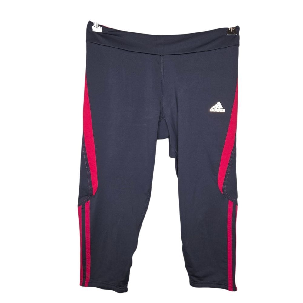 Adidas Response Capri Leggings  Women's ClimaLite Pink Black Size Medium